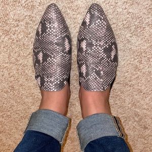 faux snake skin loafers